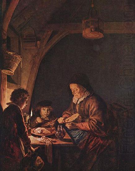 Gerard Dou Old Woman Cutting Bread china oil painting image